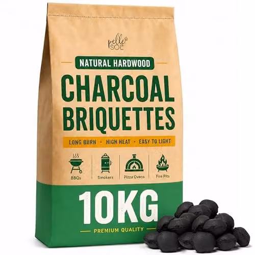 Pelle & Sol Natural Wood Charcoal Briquettes, 10kg Pack – 1