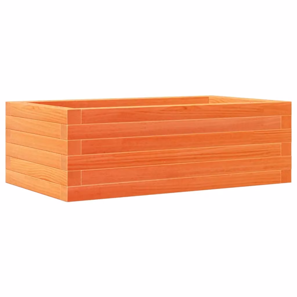 Berkfield Home Garden Planter Tub in Brown Solid Wood, W/D/H: 70 x 40 x 23 cm – 2