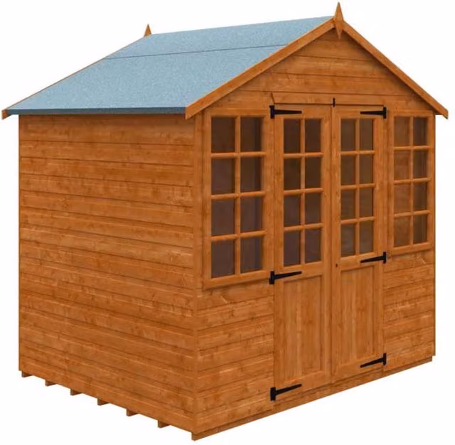 Buttercup Farm 12mm Summerhouse Shed in Burnt Orange, W235 x D175 x H243.7 cm – 1