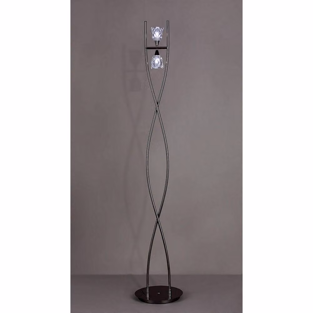 Netlighting Amel Modern Floor Lamp with 2 G9 Lights in Black and Chrome – 2