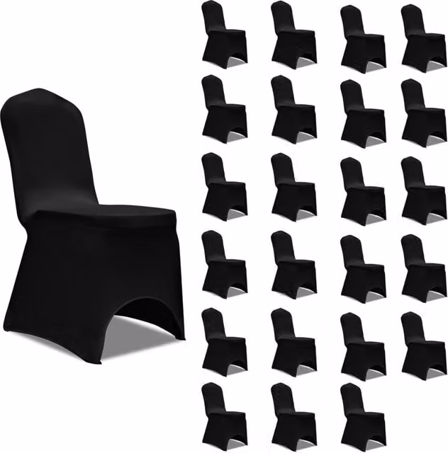 Berkfield Home Stretch Dining Chair Covers, Black, 24 Pack