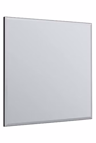 MirrorOutlet Single Bevelled Venetian Wall Mirror in Silver, W: 68 cm, H: 58 cm