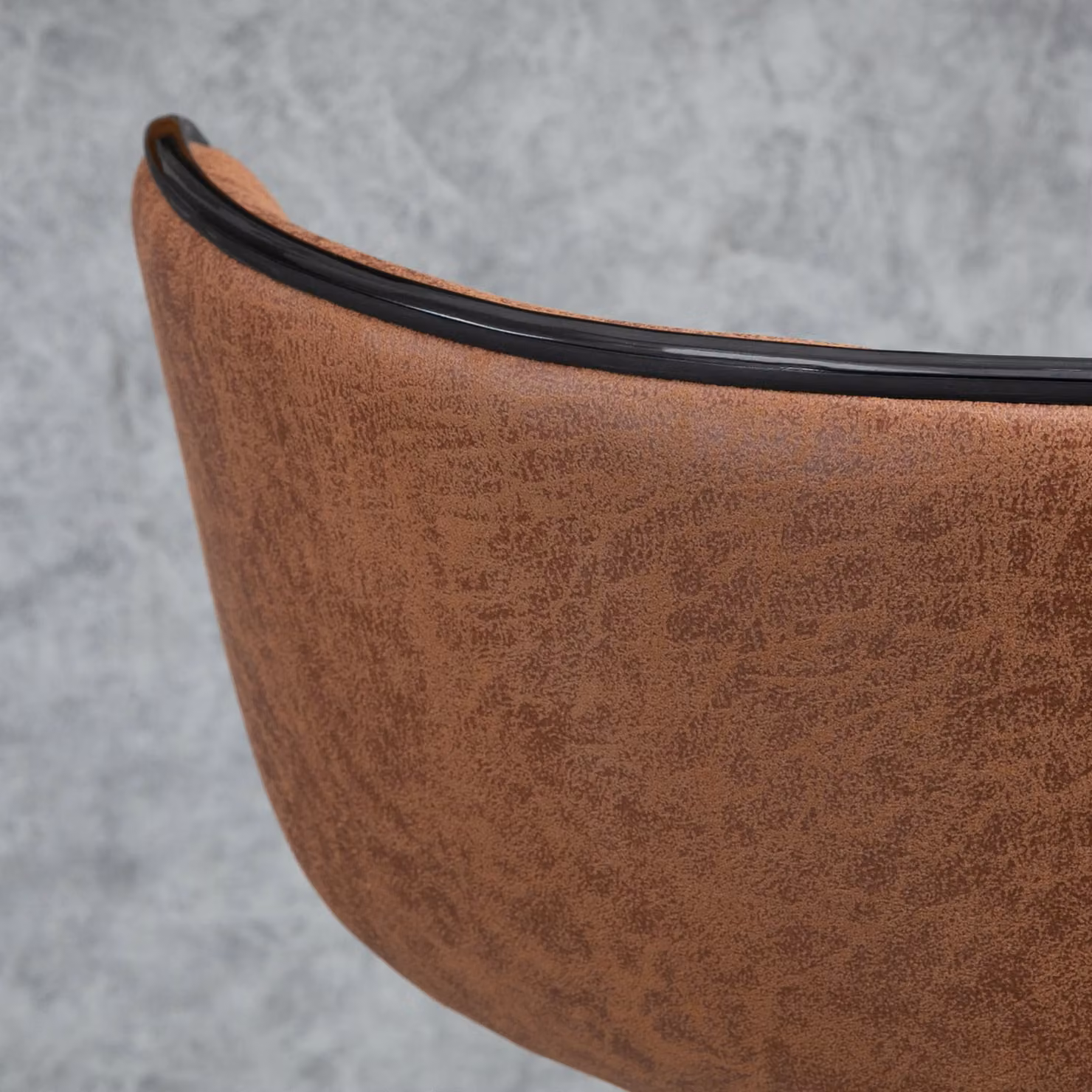 HOMCOM Set of 2 Modern Swivel Bar Stools in Brown Microfibre or Synthetic Leather with Adjustable Height and Metal Base – 7