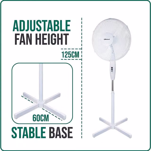 Belaco White Pedestal Stand Fan with Oscillation