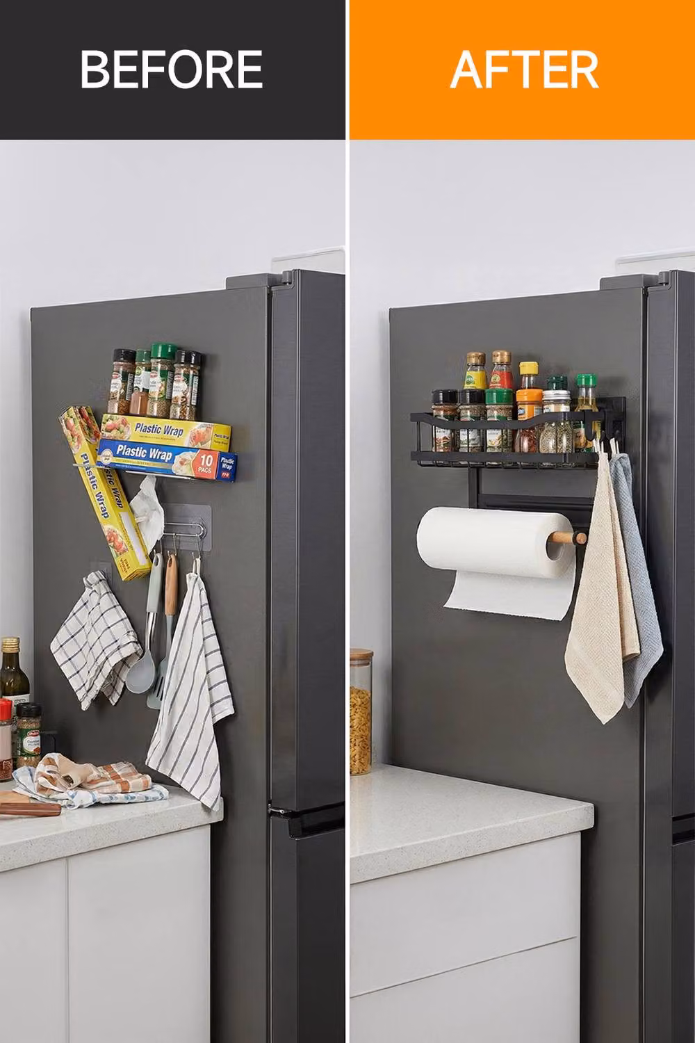 Garden Sanctuary Magnetic Metal Fridge Storage Rack in Black – 2