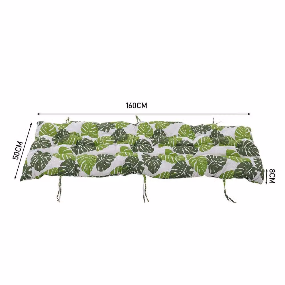 Kelvenix Tropical Banana Leaves Garden Bench Cushion in Green, W/D/H: 160 x 50 x 8 cm – 2