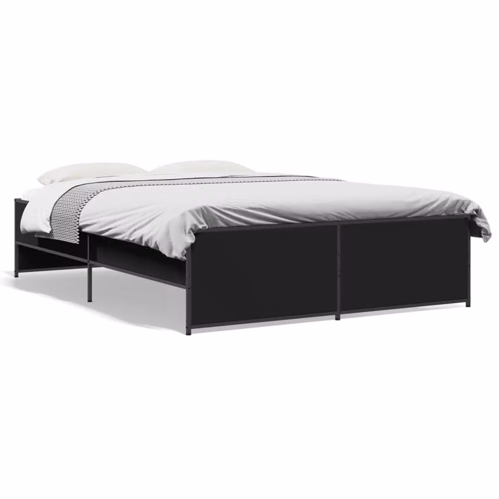 Berkfield Home Durable Bed Frame in Black, W/D/H: 140 x 190 x 40.5 cm – 3