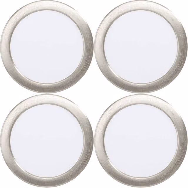 Loops 4 Pack Modern Silver Metal Ceiling Spotlight with LED Bulbs – 1