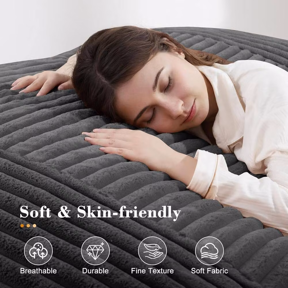 STILVORA 3-in-1 Convertible Bean Bag Chair in Grey Corduroy with Removable Cover and Shredded Memory Foam – 5
