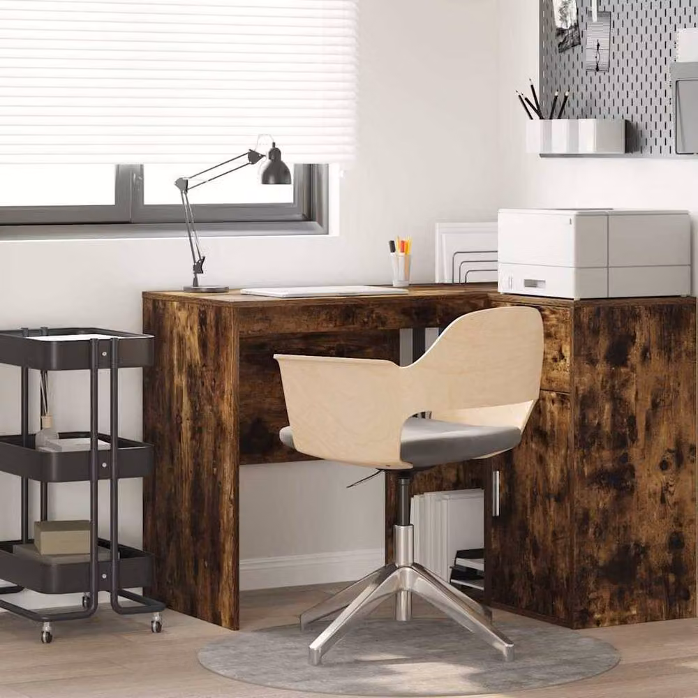 Berkfield Home Modern Writing Desk in Smoked Oak Brown – 2