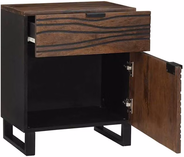 Berkfield Home Solid Wood Walnut Bedside Cabinet in Brown, W/D/H: 50 x 33 x 60 cm