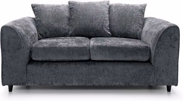 Abakus Direct Harriet 2 Seater Sofa in Dark Grey Crushed Chenille Fabric – 1