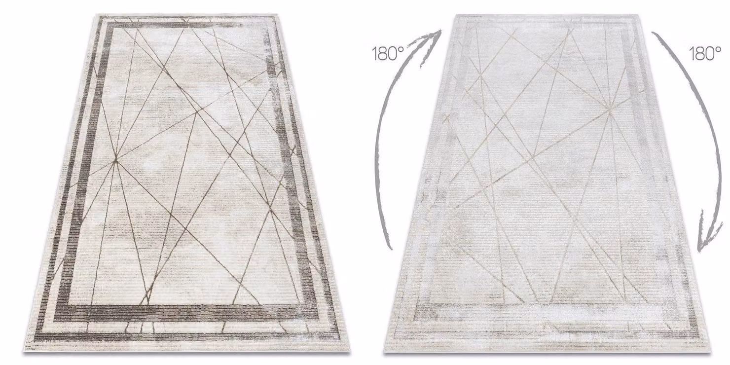 RugsX Bliss Geometric Modern Rug in Yellow and White, W: 80 cm, L: 150 cm