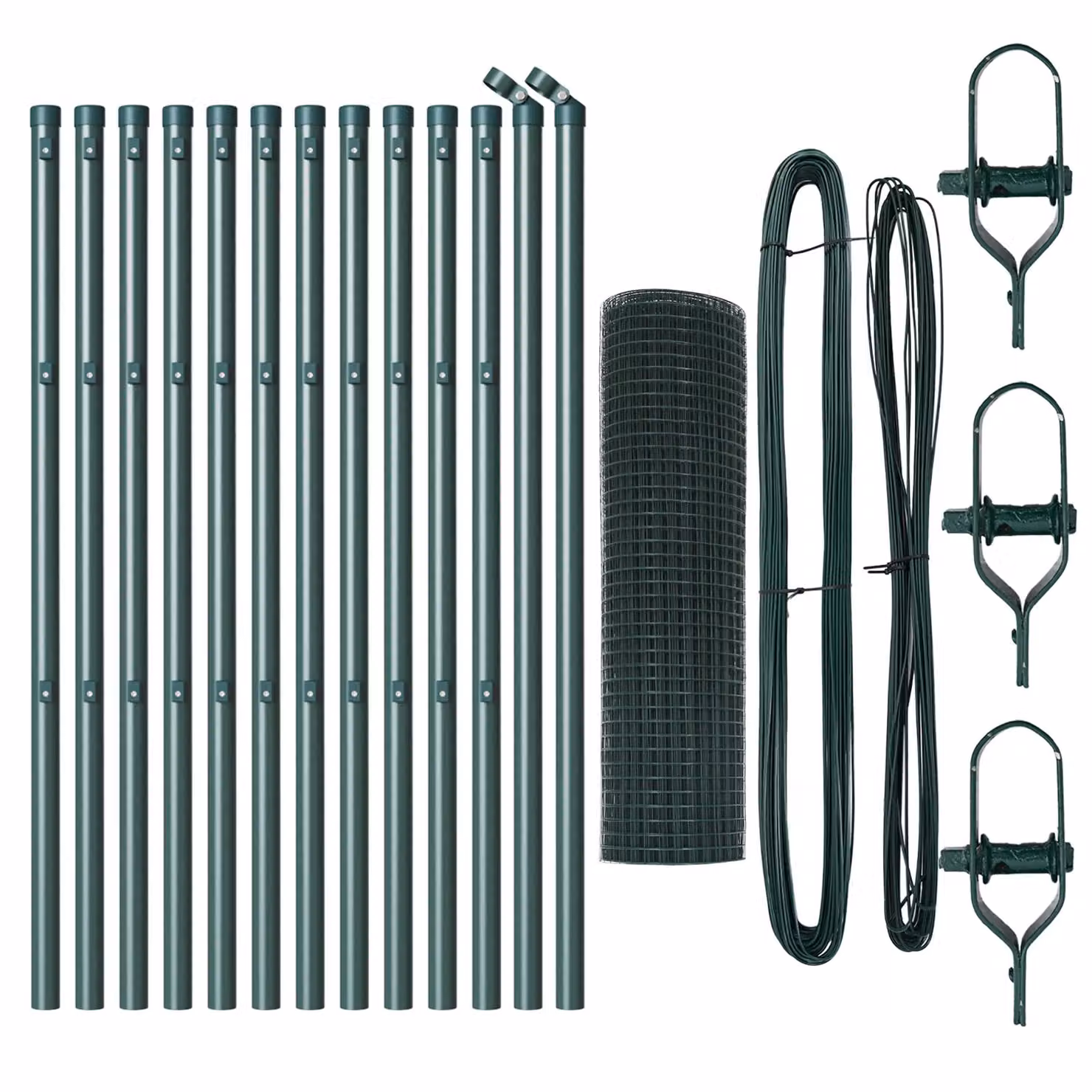 Berkfield Home Green Steel Welded Wire Fence with 13 Posts, 0.8 x 25 m – 3