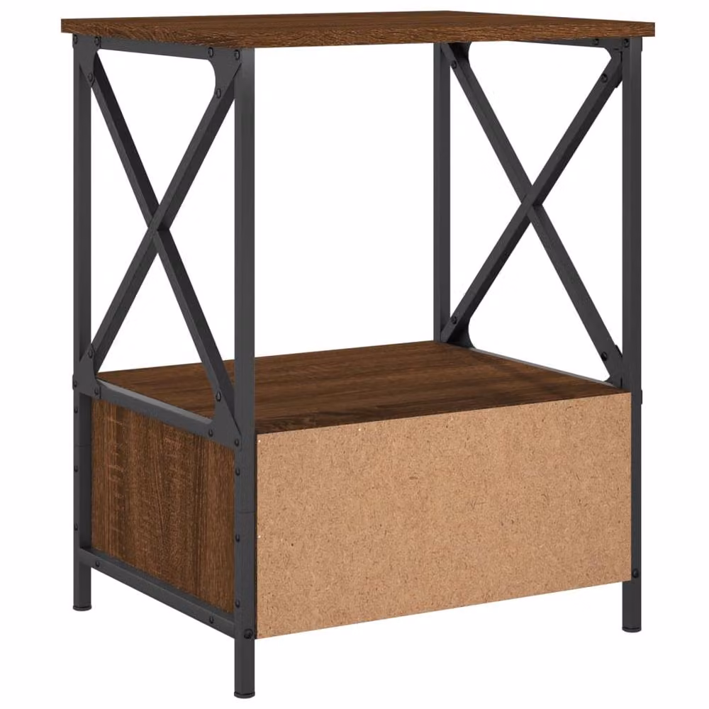 Berkfield Home Brown Oak Bedside Table W/D/H: 50 x 41 x 65 cm – 5
