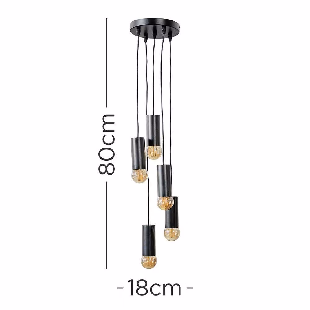 ValueLights Quintus Black Metal LED Pendant Lantern Ceiling Light – 4
