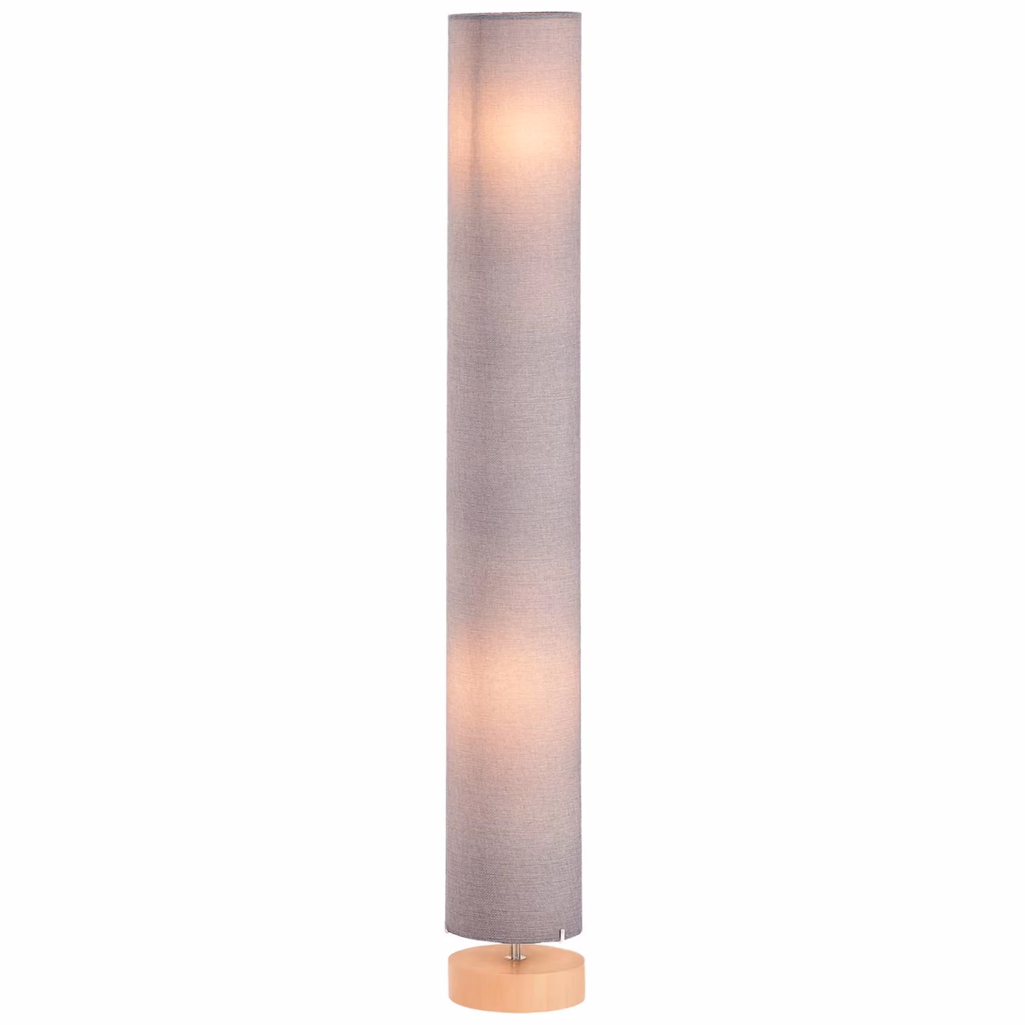 HOMCOM Modern Grey Floor Lamp with Fabric Cylinder Shade and Wood Accents, Height: 120 cm – 2