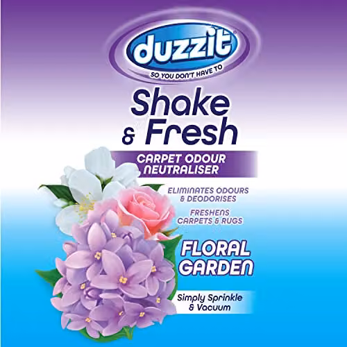 Duzzit Shake & Fresh Carpet Freshener Powder, Floral Garden, 500g – 2