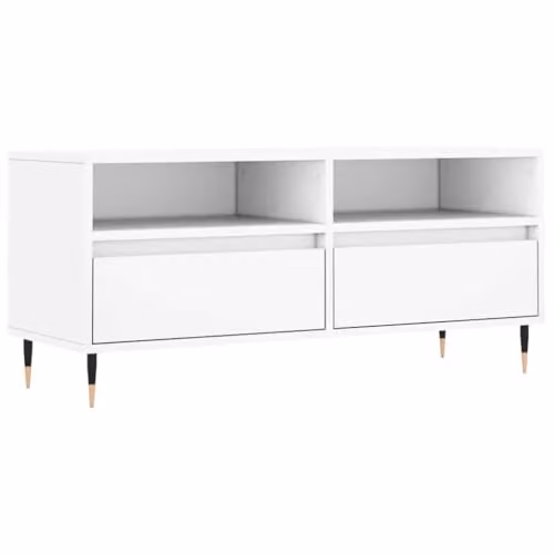 vidaXL TV Cabinet in White, W/D/H: 100 x 34.5 x 44.5 cm – 1