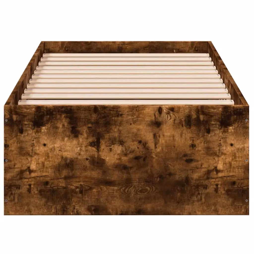 Berkfield Home Small Single Bed Frame in Smoked Oak Brown, W/D/H: 75 x 190 cm – 3