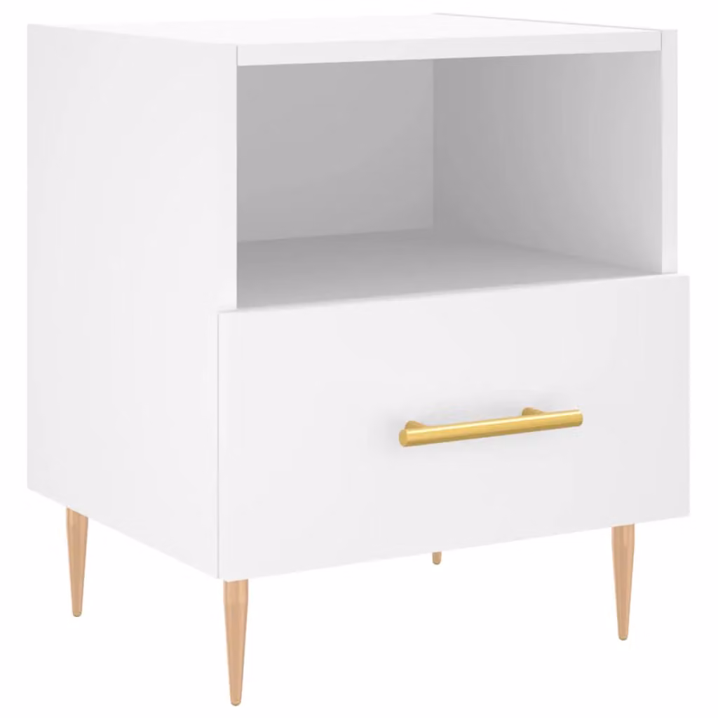 Berkfield Home White Modern Bedside Cabinet W/D/H: 40 x 35 x 47.5 cm – 2