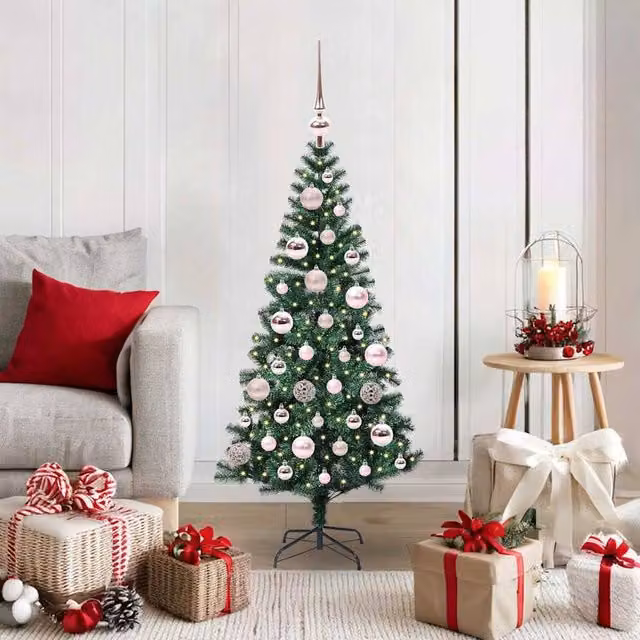 Berkfield Home Pre-lit Artificial Christmas Tree, Green, Height: 120 cm