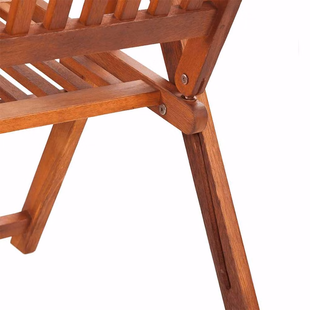 Berkfield Home Set of 2 Durable Folding Garden Chairs in Brown Solid Oiled Acacia Wood – 3