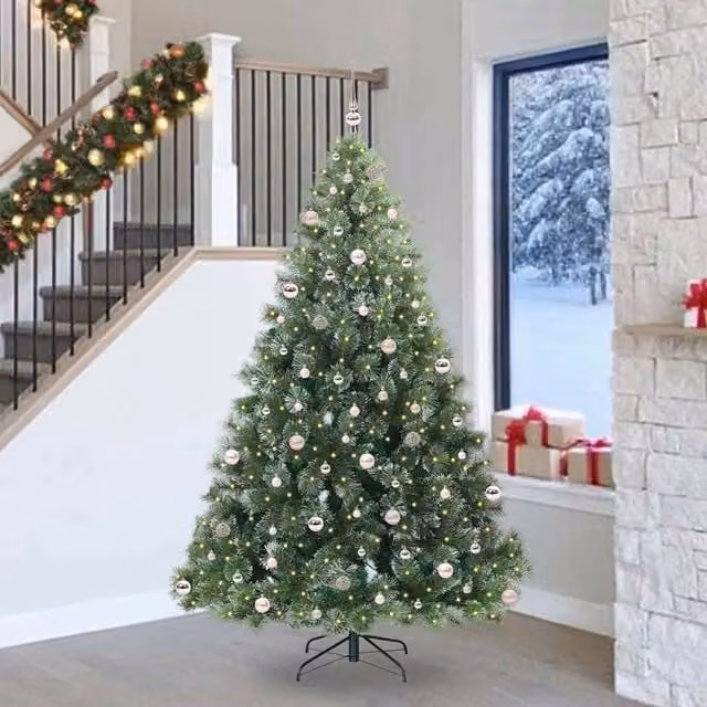 Berkfield Home Artificial Green Christmas Tree with 300 LEDs, Height: 240 cm – 1