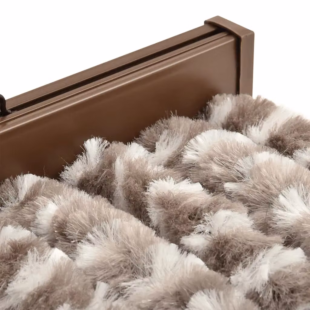 Berkfield Home Chenille Fly Curtain in Taupe and White, W: 56 cm, H: 200 cm – 4