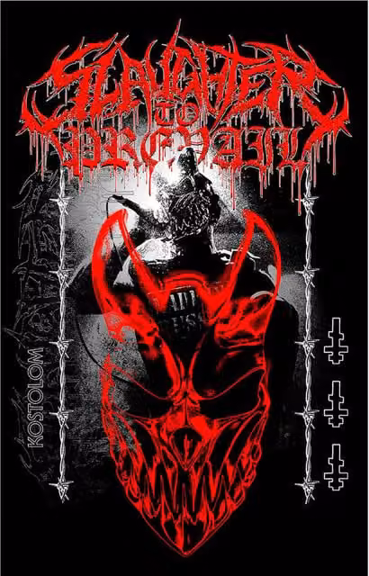 Slaughter To Prevail Demolisher Textile Poster, Black and Red, W: 106 cm, H: 70 cm