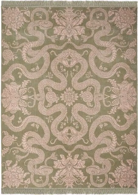 House of Hackney Anaconda Rectangular Wool Rug in Green