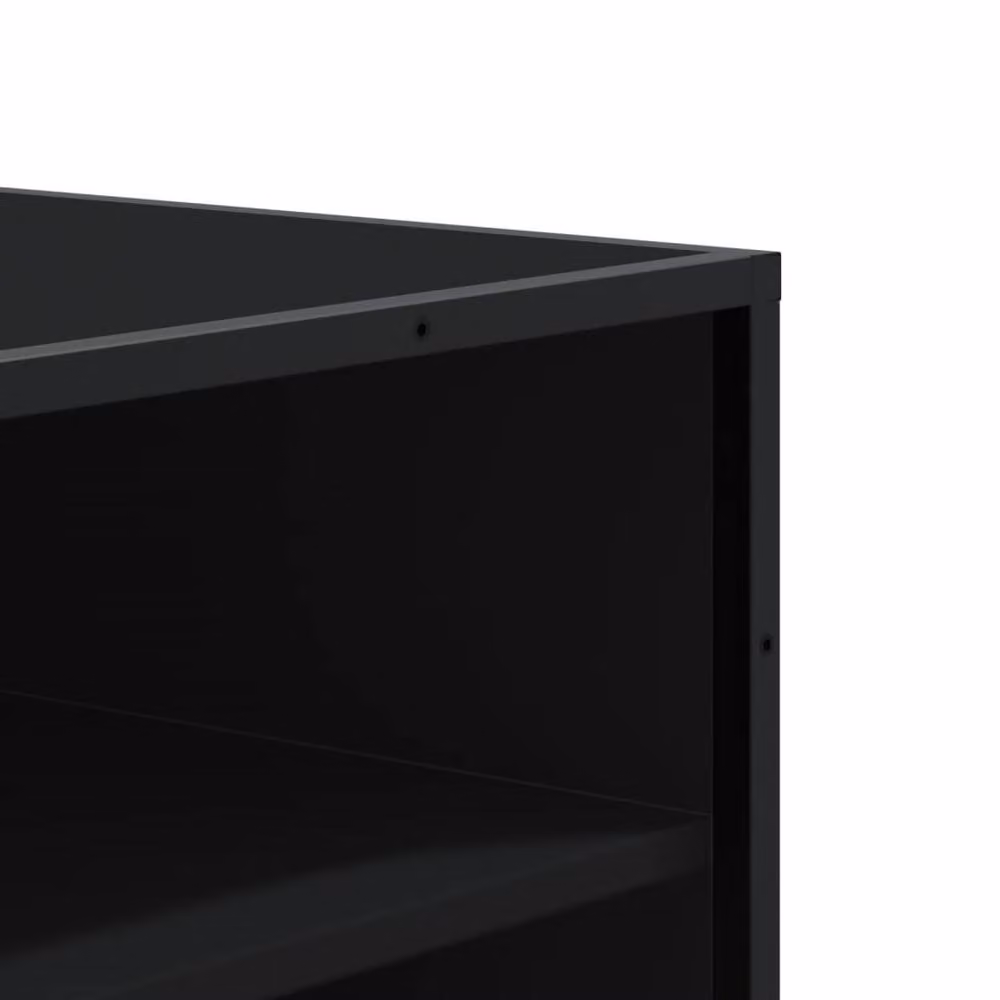 Berkfield Home Black Modern Shoe Cabinet in Engineered Wood and Metal, W/D/H: 75 x 38 x 97.5 cm – 4