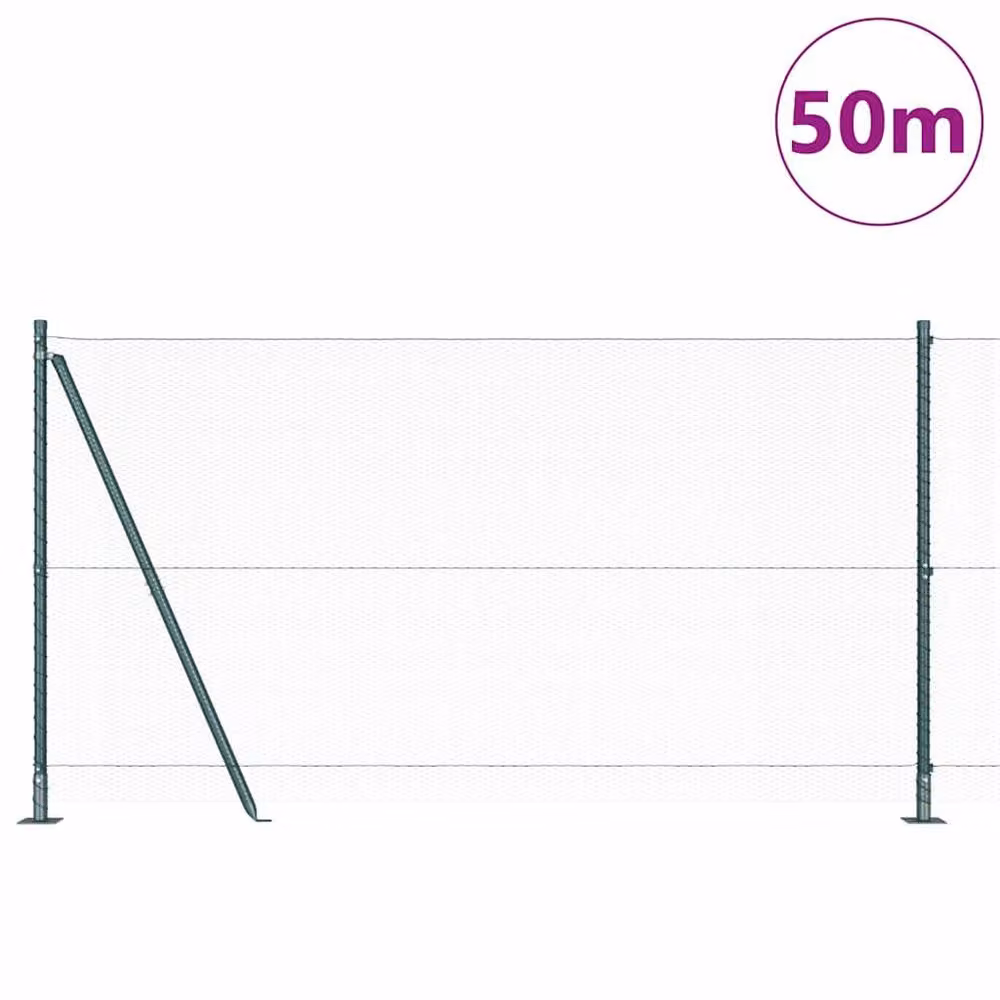 Berkfield Home Green Steel Hexagon Wire Mesh Fence, H: 120 cm x L: 50 m – 2