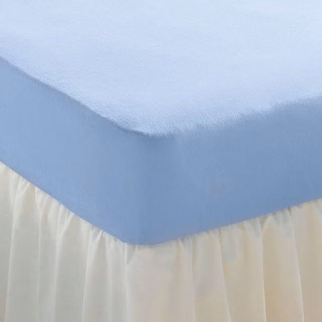 Chums Blue Stretch Terry Fitted Sheet for Adults, W/D/H: 140 x 200 cm