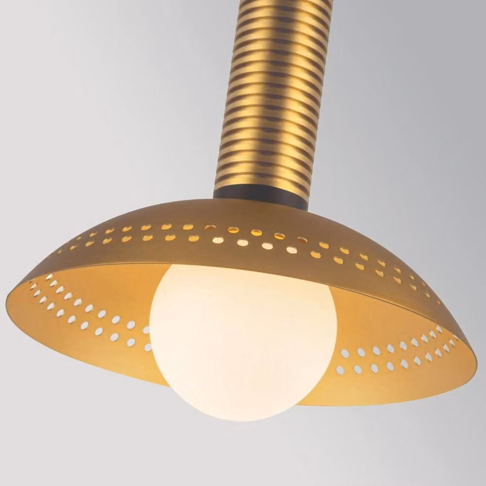 Netlighting Arden Integrated LED Mini Pendant Light in Brushed Gold with Warm White 3000K Light – 3