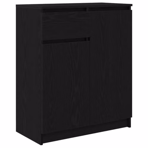 vidaXL Modern Black Oak Sideboard in MDF, W/D/H: 71 x 35 x 84 cm