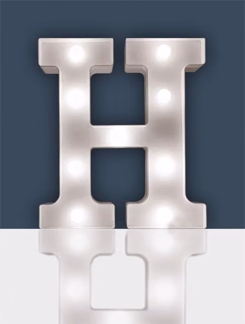 St Helens Battery Operated 3D LED Letter H Night Light in White