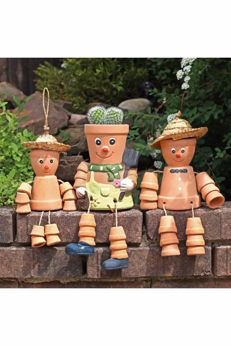 KDMD Small Coral Ceramic Hanging Terracotta Pot Man – 3