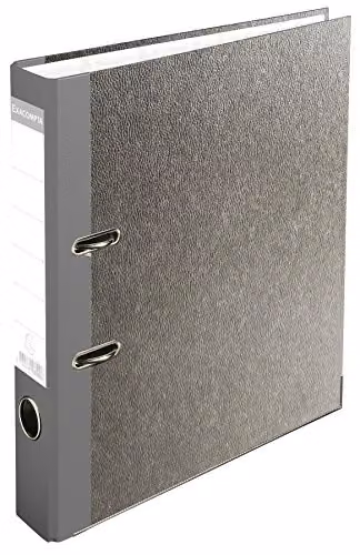 Exacompta A4 Lever Arch File with Marbled Paper Grey and Black Spine, 50 mm – 1