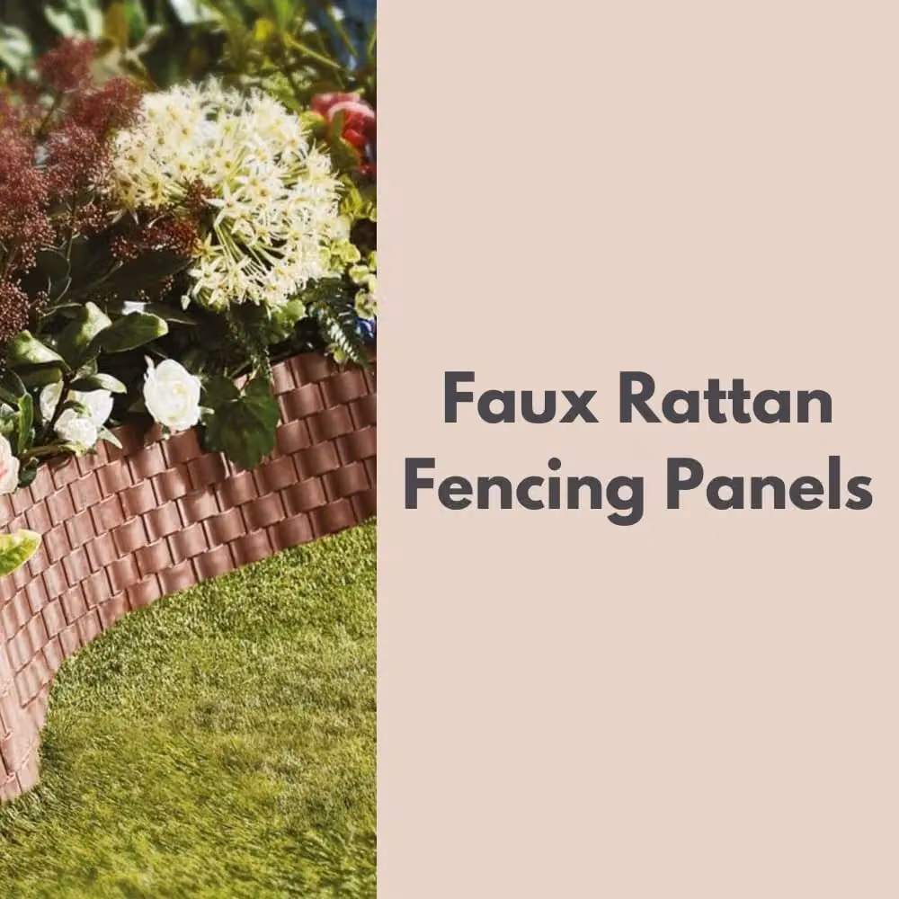 Marco Paul Rattan Style Garden Edging, Brown, 2.4m – 3