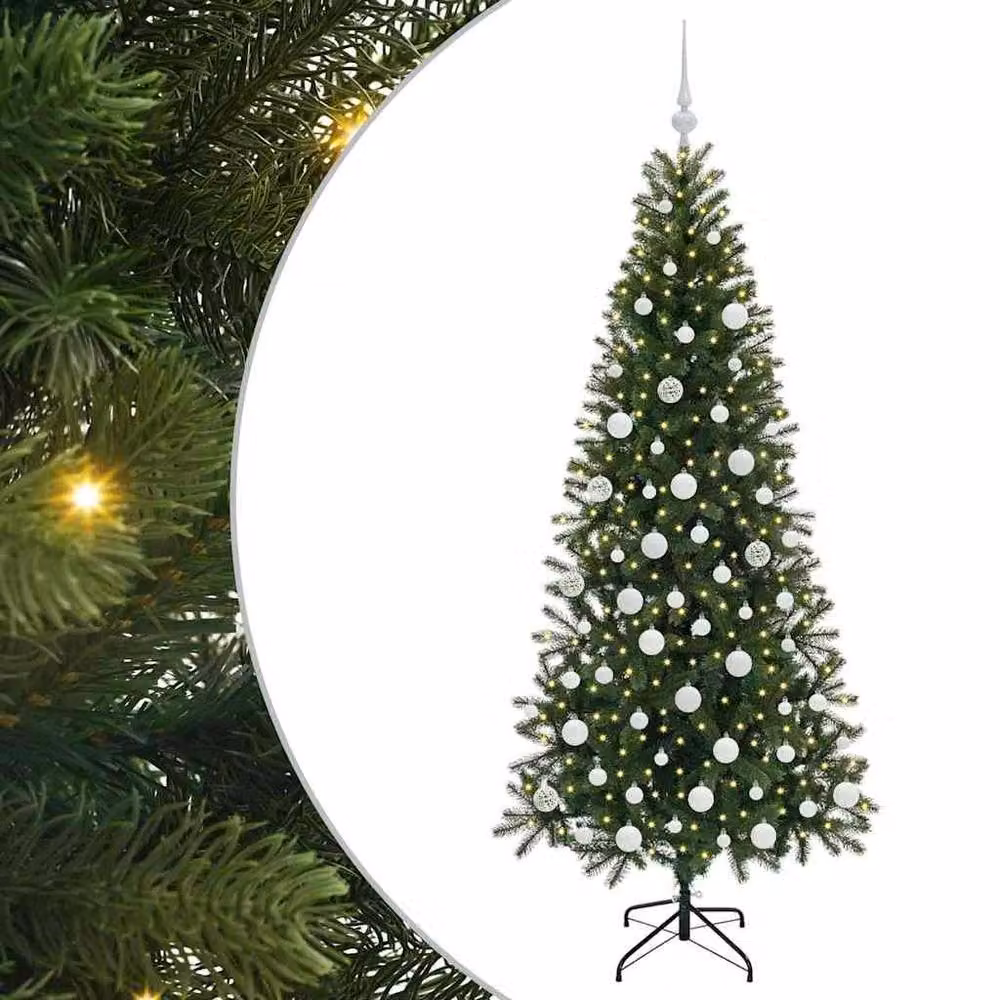 Berkfield Home Elegant Artificial Christmas Tree with 300 LEDs, Green, Height: 180 cm, Width: 90 cm, Depth: 90 cm – 3