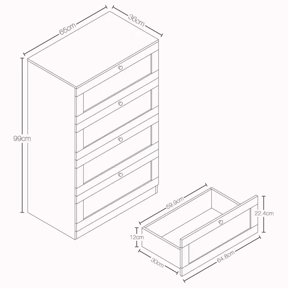 Vida Designs Altino 4 Drawer Chest of Drawers in White Matt – 2