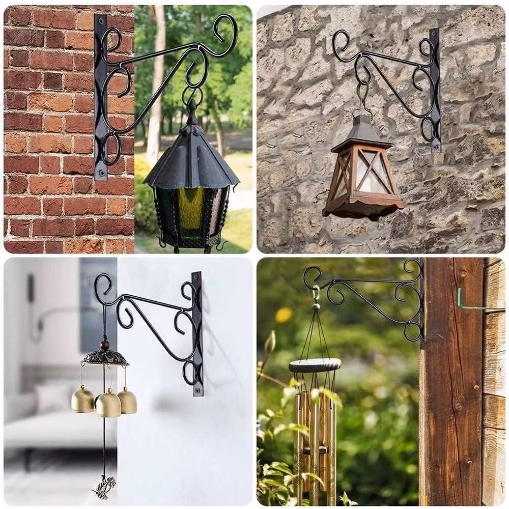 SPETLEK 4-Piece Metal Garden Hanging Basket Brackets in Black – 5