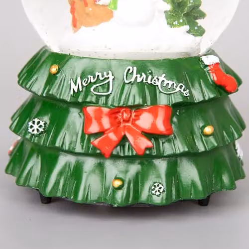 Shatchi Musical Christmas Snowglobe with Santa and Tree Scene in Red, W/D/H: 10 x 10 x 15 cm – 3