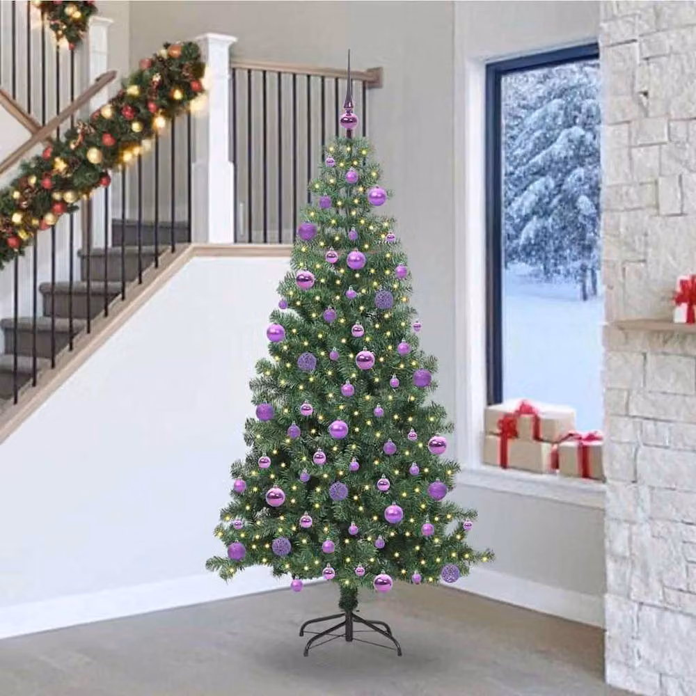 Berkfield Home Lush Christmas Tree with 300 LEDs and Stand, Green, Height: 240 cm – 2