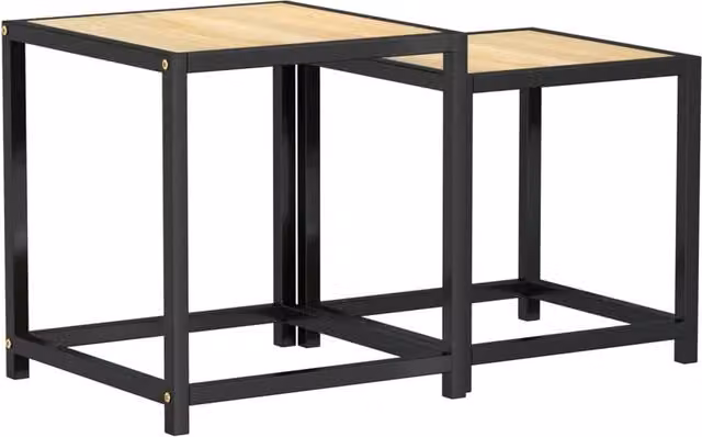 Berkfield Home Set of 2 Nested Tea Tables in Sonoma Oak and Brown MDF