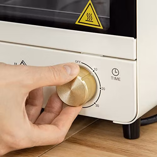 HOMCOM 15L Convection Mini Oven and Grill with Timer, 1000W, White – 5