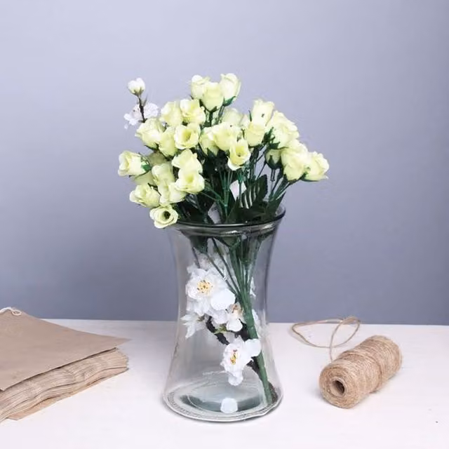 Kingsbury Gifts Infinity Hand Tied Transparent Glass Tabletop Vase