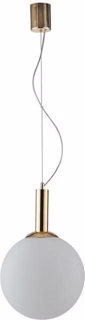 Netlighting Hera Globe Ceiling Pendant in Gold/Brass with White Opal Glass and E27 Socket