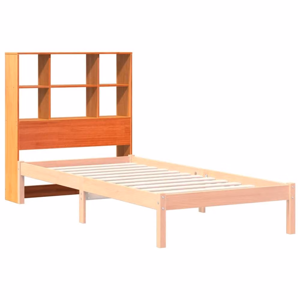 Berkfield Home Solid Wood Pine Headboard with Storage in Wax Brown, W: 100 cm, H: 110 cm, D: 23 cm – 4